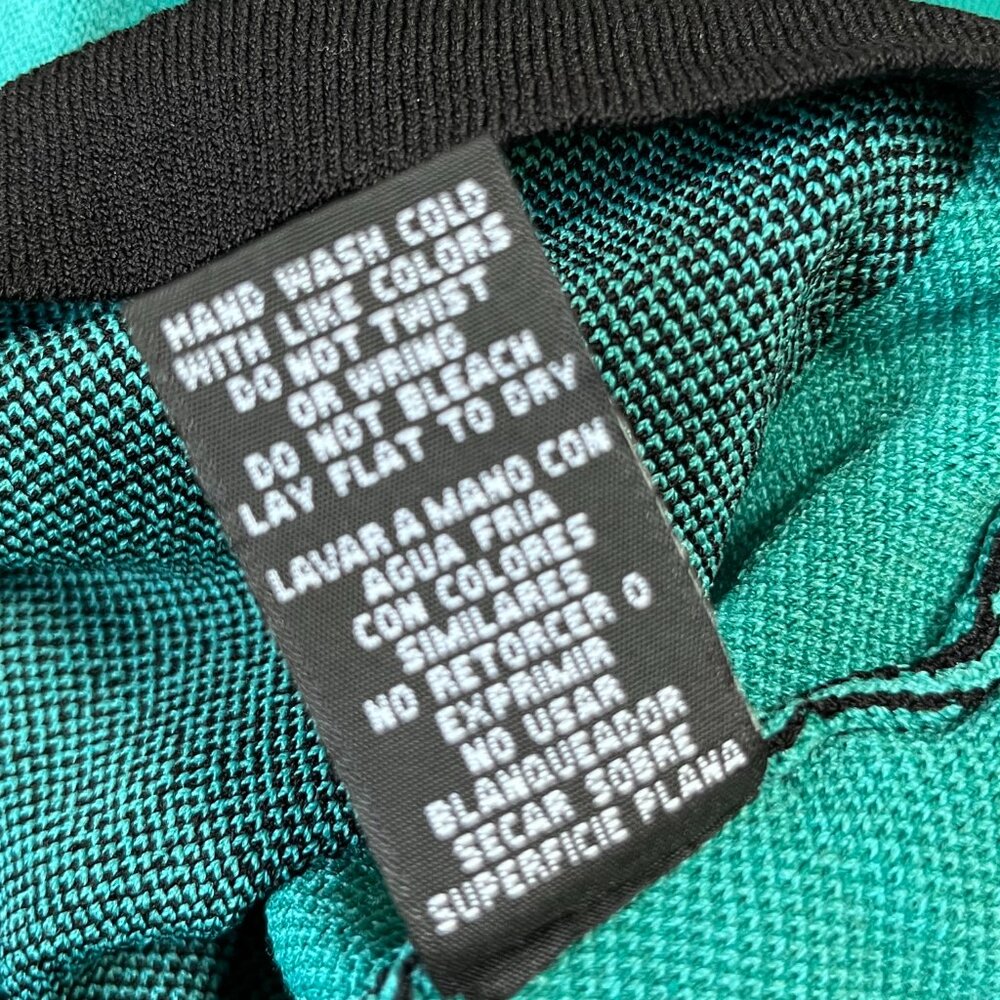 XoXo Teal Green and Black V Neck Bodycon Sleeveless Knit Dress Size Large - Picture 9 of 9